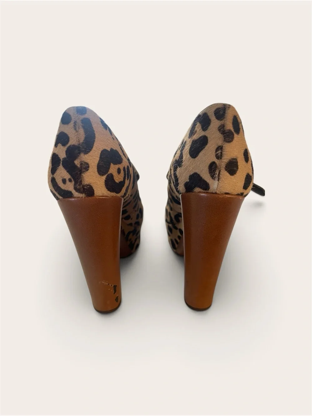 Leopard (real animal hair)Mary Jane Platform Wedge Heels - Steve Madden
